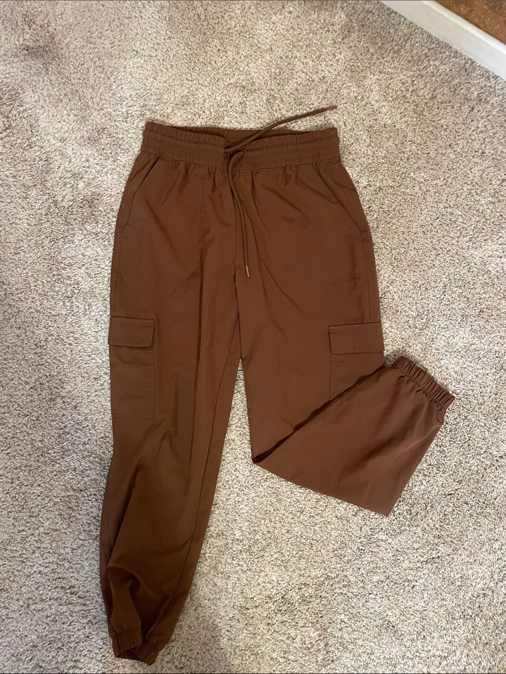 Women’s Brown Cargo Jogger Pants - Classic Casual Fit